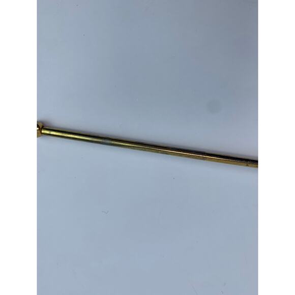 Vintage Barware Gold Tone Swizzle Stick Teak Wood Handle Mid Century Serveware - Picture 3 of 9